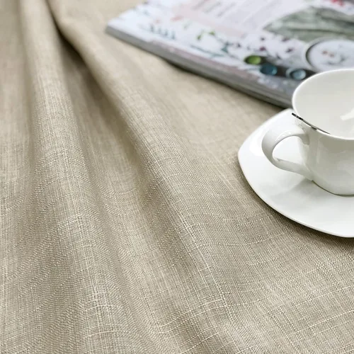 Miniatura 6 de always4u Cortinas 100% opacas con textura de lino, tejido casual, cortinas con aislamiento térmico para sala de estar, dormitorio, 2 paneles, beige