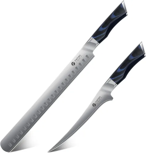 Miniatura 14 de FINTISO - Cuchillo de chef de 8 pulgadas, cuchillo de cocina de gama alta con mango G10, cuchillo de cocina profesional de acero inoxidable japonés
