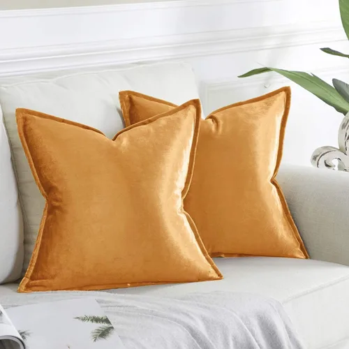 Miniatura 16 de GIGIZAZA Fundas de Almohadas Decorativas de Terciopelo Dorado Lumbar 12x20 Oblongas para Sofá y Sillón Paquete de 2