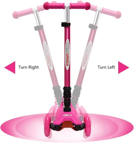 Miniatura 8 de ChromeWheels Patinetes Plegables para Niños, Patinete Deluxe con 4 Alturas Ajustables, Límite de Peso 132 libras, 3 Ruedas, Inclínate para Dirigir #