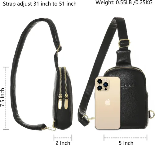 Miniatura 6 de Haytijoe Small Sling Bag,Fanny Packs Purse Vegan Leather Crossbody Bags for Women,Gifts for Her