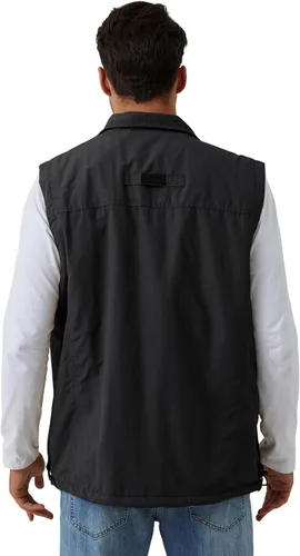 Miniatura 6 de Gihuo Chaleco de forro polar con forro de sherpa para hombre, chaleco de pesca de invierno para viajes