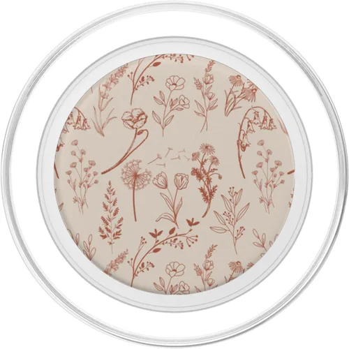 Miniatura 2 de PopSockets MagSafe PopGrip con diseño estético de flores silvestres beige marrón para iPhone