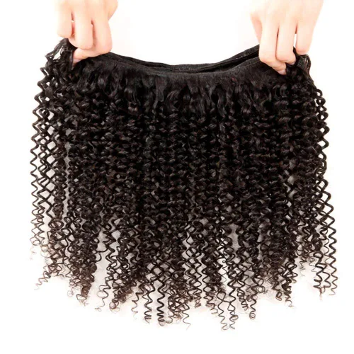 Miniatura 3 de ISEE Hair Extensiones de Cabello Rizado Mongol Grado 9A, Cabello Humano Virgen, Tejido de Cabello de 3 Manojos de Cabello Virgen Rizado, Extensiones