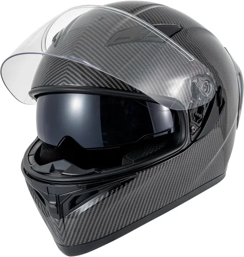 Miniatura 11 de SPARK Casco de motocicleta de cara completa para adultos, aprobado por DOT, ligero y ventilado, doble visera para hombres y mujeres, motos de nieve