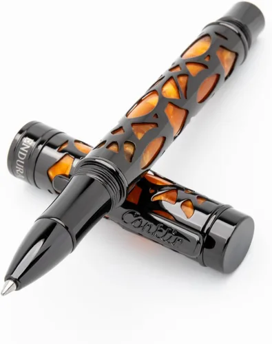 Miniatura 2 de Conklin Conklin Pen Company - Bolígrafo de punta redonda Endura Deco Crest en naranja con detalles de oro rosa, instrumento de escritura recargable