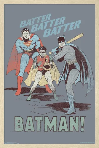 Miniatura 7 de Trends International DC Comics - Póster de Batman - Robin - Superman - Batter Wall Poster, 14.725 x 22.375 pulgadas, versión enmarcada de madera