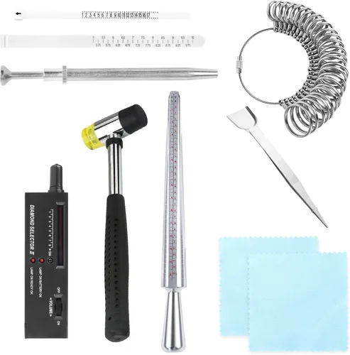 Miniatura 10 de Kit de reparación y tamaño de anillo, mandril de aluminio sólido, mandril redondo martillable de acero de primera calidad, mandril redondo 5