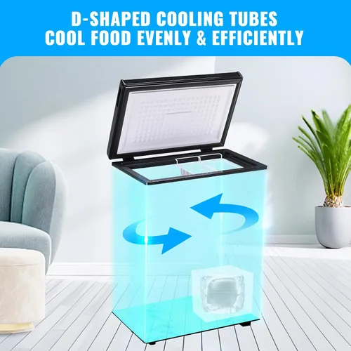 Miniatura 5 de Mini Congelador de Cofre Compacto Máquina de Congelación Profunda con Control Electrónico de Temperatura (Preciso a 1 ℉) Congelador Pequeño