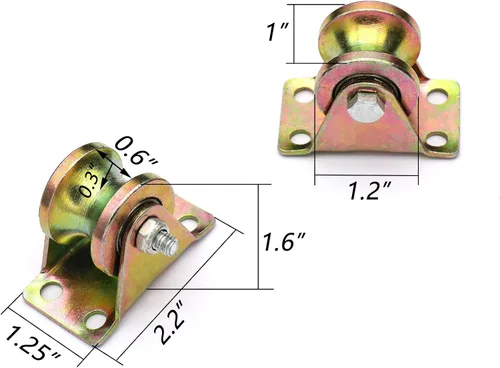 Miniatura 3 de 4 piezas de rueda de pista de ranura en U de 1.2 pulgadas, rodillo de puerta corredera, para puertas correderas de oruga, carros mecánicos y banco