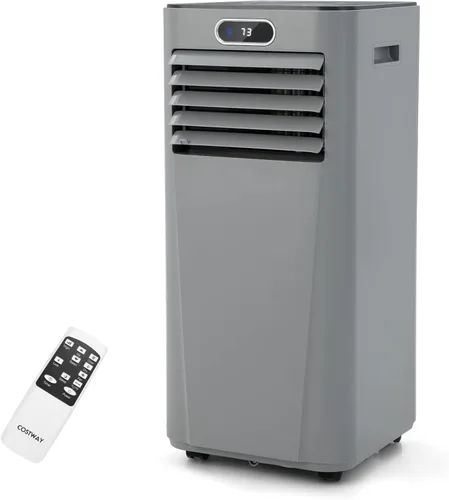 Miniatura 12 de GOFLAME Aire acondicionado portátil 8000BTU, enfriador de aire y deshumidificador 3 en 1 con control remoto, modo de suspensión, 2 velocidades
