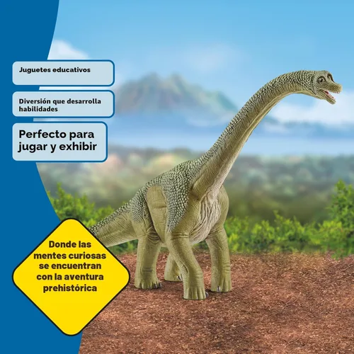 Miniatura 6 de Schleich Dinosaurios – Brachiosaurus de 9.5 pulgadas – Juguete realista y duradero de dinosaurio verde – Divertida figura educativa de dinosaurio