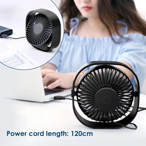 Miniatura 3 de Simpeak Ventilador USB pequeño, silencioso y portátil alimentado por USB (sin batería), refrigeración de 3 ajustes de velocidad, ventilador personal