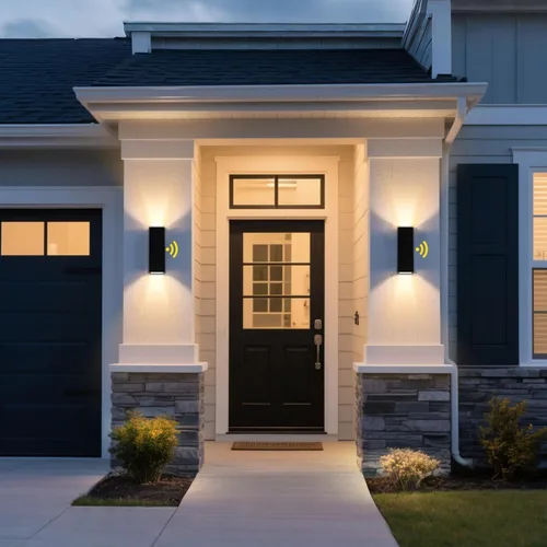 Miniatura 7 de Paquete de 2 lámparas de exterior del atardecer al amanecer, luz de porche moderna color negro mate IP65, bombillas LED de 3000 K, accesorios