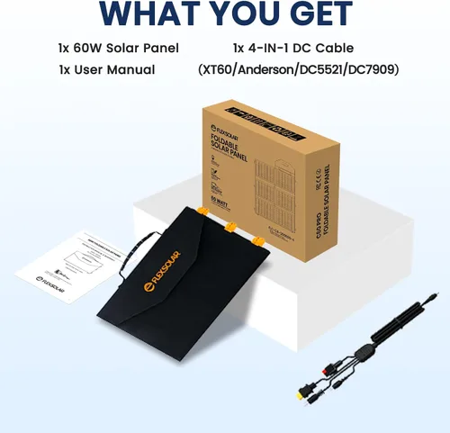 Miniatura 7 de Kit de conector solar universal 4 en 1, 16 AWG a Anderson XT60 DC7909 DC5521, cable de extensión solar, compatible con paneles solares y la mayoría