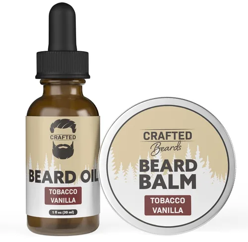 Crafted Beards Kit de cuidado de barba para hombres, barba más suave, más suave e hidratada, aceite para barba y bálsamo para barba, aroma a