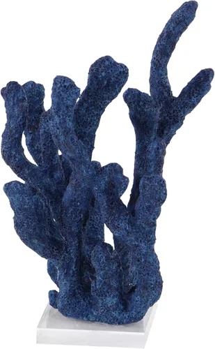 Miniatura 7 de Deco 79 Polystone - Escultura decorativa de coral texturizada, estatua porosa para decoración del hogar con base acrílica, figura decorativa de 10 x