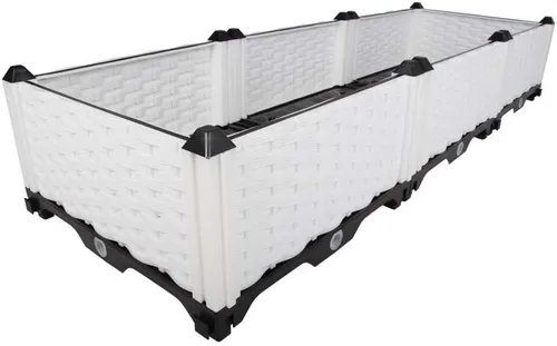 Miniatura 55 de BAOYOUNI - Juego de jardinera cuadrado para jardín elevado, maceta de plástico, caja de cultivo para verduras, hierbas, flores y plantas suculentas