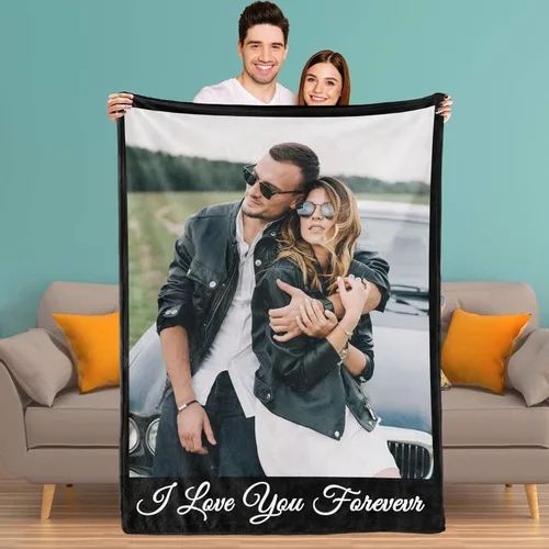 Miniatura 14 de Youltar Manta personalizada con fotos de texto, mantas personalizadas con imágenes para novia, parejas, marido, esposa, boda, utilizada como regalo