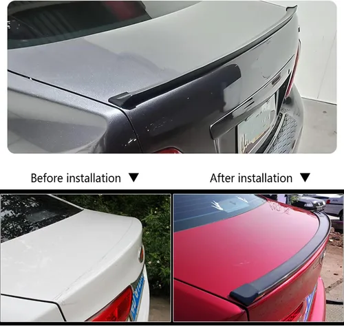 Miniatura 7 de Spoilers para automóviles, alerón trasero reflectante de fibra de carbono de 4.9 pies para decoraciones de automóvil, tira universal de spoiler