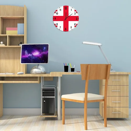 Miniatura 401 de Cheyan Reloj de pared con bandera de Canadá de 12 pulgadas, silencioso, sin tictac, de PVC, funciona con pilas, reloj redondo decorativo, regalo