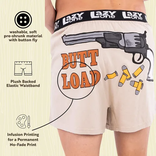 Miniatura 113 de Lazy One Divertidos boxers de animales, ropa interior humorística, novedosos pantalones cortos, regalos de broma para hombres