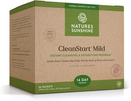 Nature's Sunshine CleanStart Mild, 56 paquetes | Potente desintoxicación a base de hierbas que apoya la limpieza natural y diaria de los desechos