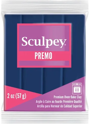 Sculpey Premo Arcilla polimérica para horno, Azul Marino, No tóxica, barra de 2 onzas, ideal para hacer joyas, decoraciones navideñas, DIY,