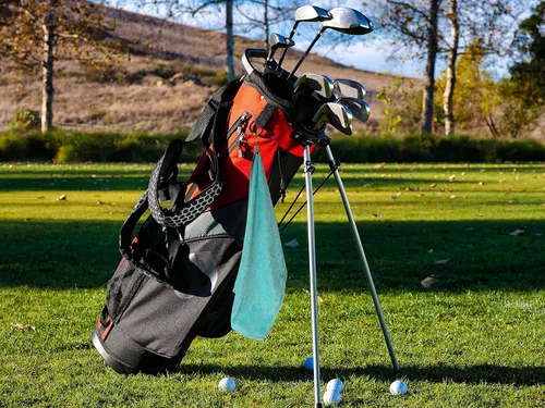 Miniatura 2 de Toalla de algodón para bolsa de golf con clip (Aqua)