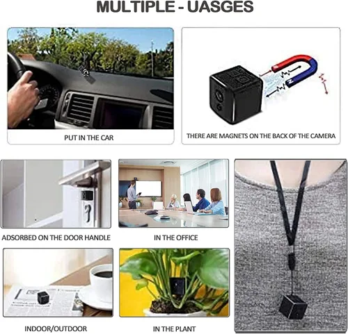 Mini cámara inalámbrica HD 1080P portátil pequeña cámara de niñera con visión nocturna, cámaras de vigilancia corporal para seguridad del hogar