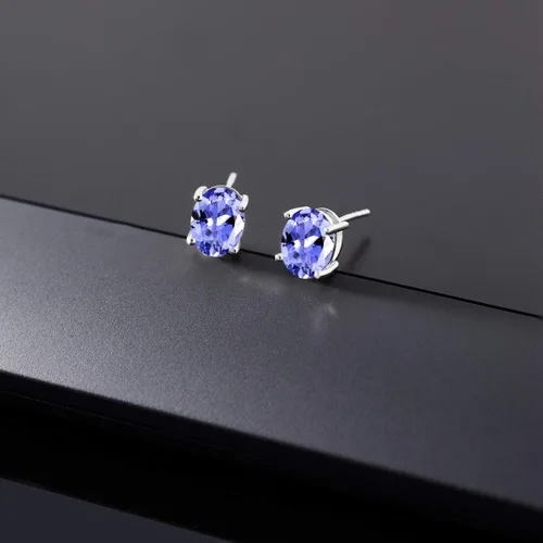 Miniatura 152 de Gem Stone King Aretes de oro de 14 quilates con piedra natal ovalada de 0.315 x 0.236 in Aretes de oro para mujer