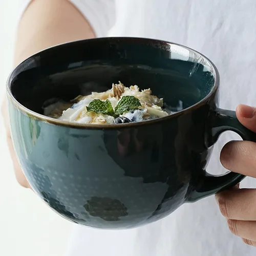 Miniatura 12 de Disoza Taza de Café Grande Violeta de 24 Onzas Taza de Sopa de Gran Tamaño Porcelana 700 ML Taza de Té XXL Cuencos de Cereales Taza de Sopa Ramen