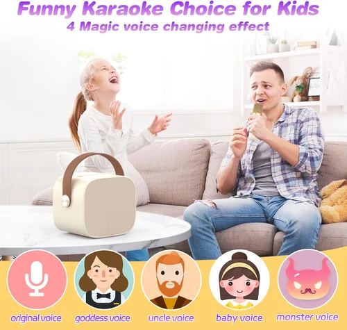 Miniatura 3 de Mini máquina de karaoke, juguetes divertidos, regalos de cumpleaños de Navidad para niños de 4 a 12 años, niñas, niños, adultos, juguetes