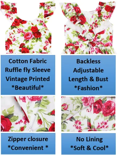 Miniatura 189 de Vestido de verano para niña, de algodón, con diseño floral