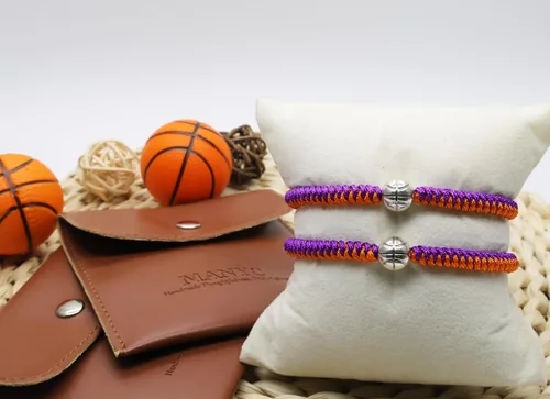 Miniatura 17 de MANYC Basketball Bracelets Adjustable for Boys, Girls, and Adults Handmade Gifts for Basketball Players