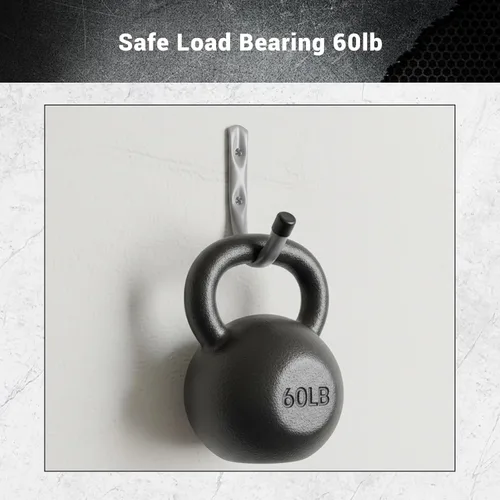 Miniatura 3 de HOME MASTER HARDWARE Paquete de 12 ganchos de pared de almacenamiento de garaje resistentes de 4 pulgadas, ganchos de acero J para colgar escaleras