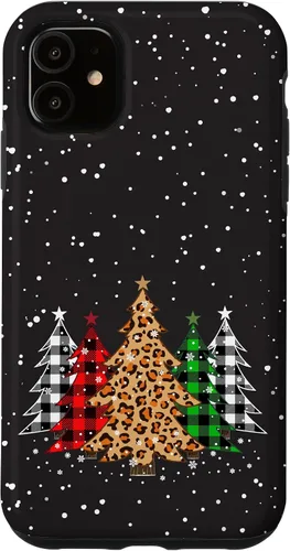 Miniatura 8 de Funda con diseño de árboles de Navidad con estampado de leopardo y cuadros para iPhone 16