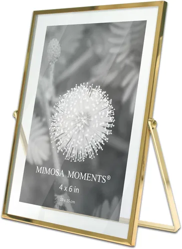 Miniatura 2 de Marco flotante de metal para fotografías Double Glass Tabletop Display, Modern Minimalist Photo Frame for Home & Office Decor, 4x6 Photo Frame
