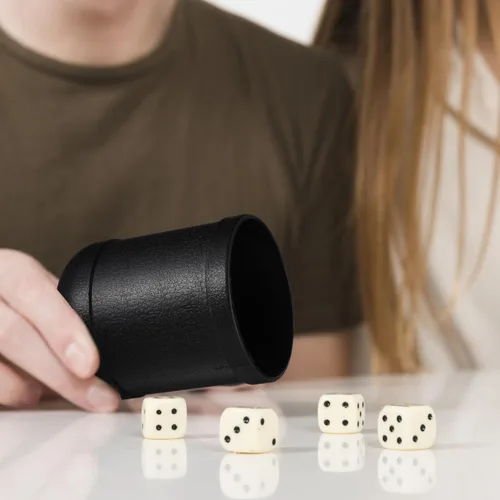 Miniatura 3 de Alipis Vaso de dados de plástico de 2.95 x 2.95 x 3.93 pulgadas, caja de dados duradera para fiesta de KTV, taza divertida con tapa, barajador
