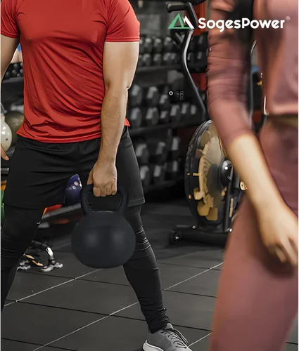 Miniatura 4 de SogesPower Pesas rusas suaves, pesas de entrenamiento de fuerza rellenas de arena de hierro, a prueba de golpes con mango de agarre ancho, pesas