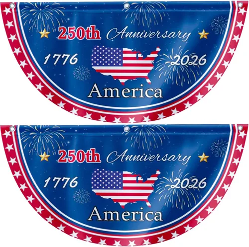 2 banderas patrióticas con la frase "Years We the People", bandera de Estados Unidos con el número 250 aniversario, 1.5 x 3 pies, banderas de