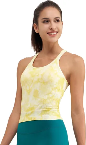 Miniatura 122 de sphinx cat - Camiseta corta de entrenamiento para mujer, camiseta sin mangas, acanalada, con espalda cruzada y brasier integrado