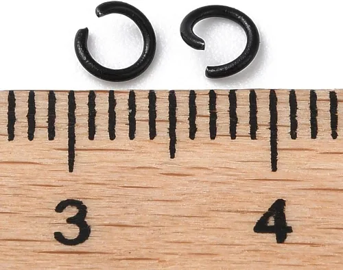 Miniatura 3 de HDSupplies 100 piezas - 4mm de argollas de acero inoxidable 304 de tono negro - Calibre 22 (espesor de 0.6mm)