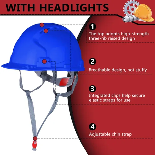 Miniatura 3 de Leumoi 20 Pack 4 Pt. Suspension Hard Hat Bulk Safety Helmets ABS Ratchet Hard Hats Adjustable Construction Hardhats with Vents and Cotton Brow Pad