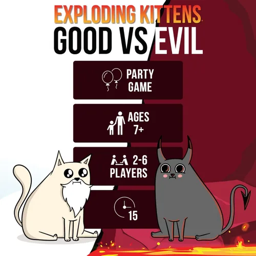 Miniatura 2 de Exploding Kittens Good vs. Evil 2-5 Jugadores - A partir de 7 años - Inspirado en el programa de Netflix - Juego de cartas para fiestas y familia