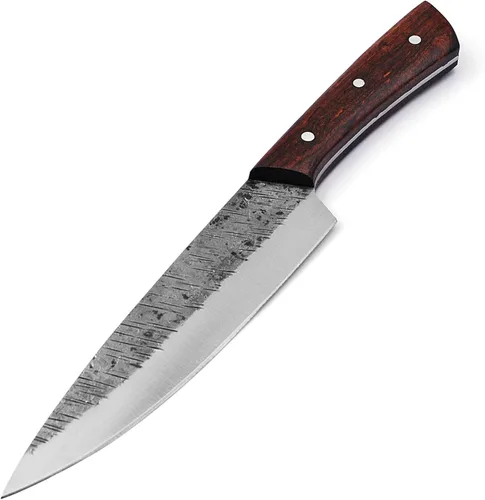 Armory Replicas Kiss the Cook Cuchillo de cocina culinario de espiga completa con acabado texturizado de acero al carbono
