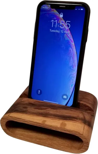 Miniatura 3 de Soporte para teléfono familiar de roble (tamaño grande, hecho para fundas de más de 1/2 pulgadas)