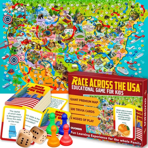 Miniatura 10 de QUOKKA Juego de Mesa Espacial para Niños de 8-12 años - Juego Familiar Educativo para Adolescentes y Adultos - 130 Tarjetas de Preguntas - Datos