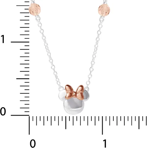 Miniatura 4 de Disney Minnie Mouse Sterling Silver Crystal Pendant Necklace, 18" Chain, Officially Licensed