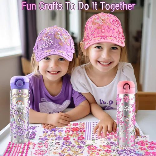 Miniatura 5 de Regalos para niñas de 5, 6, 7, 8, 9, 10, 11 años, regalos de cumpleaños para niñas de 4 a 12 años, decora tu propia botella de agua con calcomanías